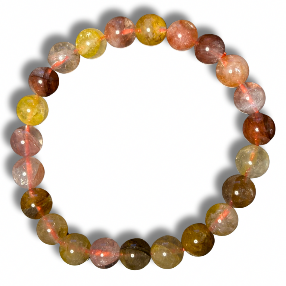 Fire Quartz with Golden Healer Crystal Bracelet