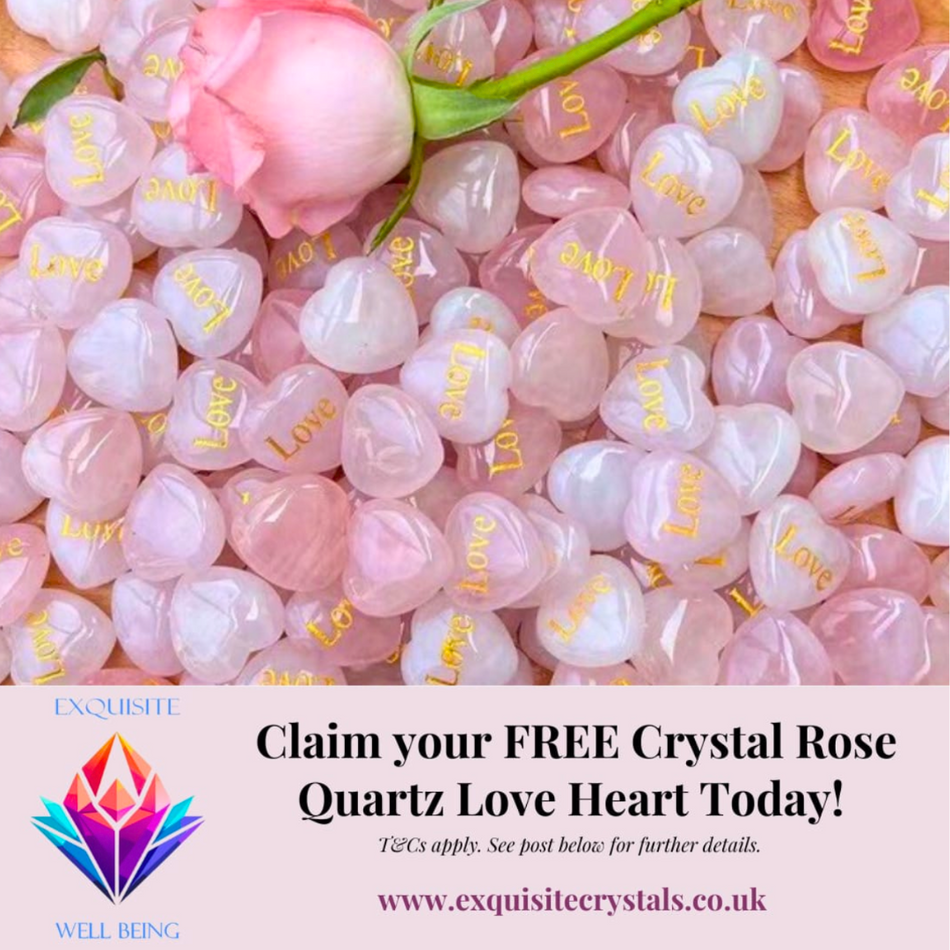 Claim your FREE Crystal Rose Quartz Love Heart Today!