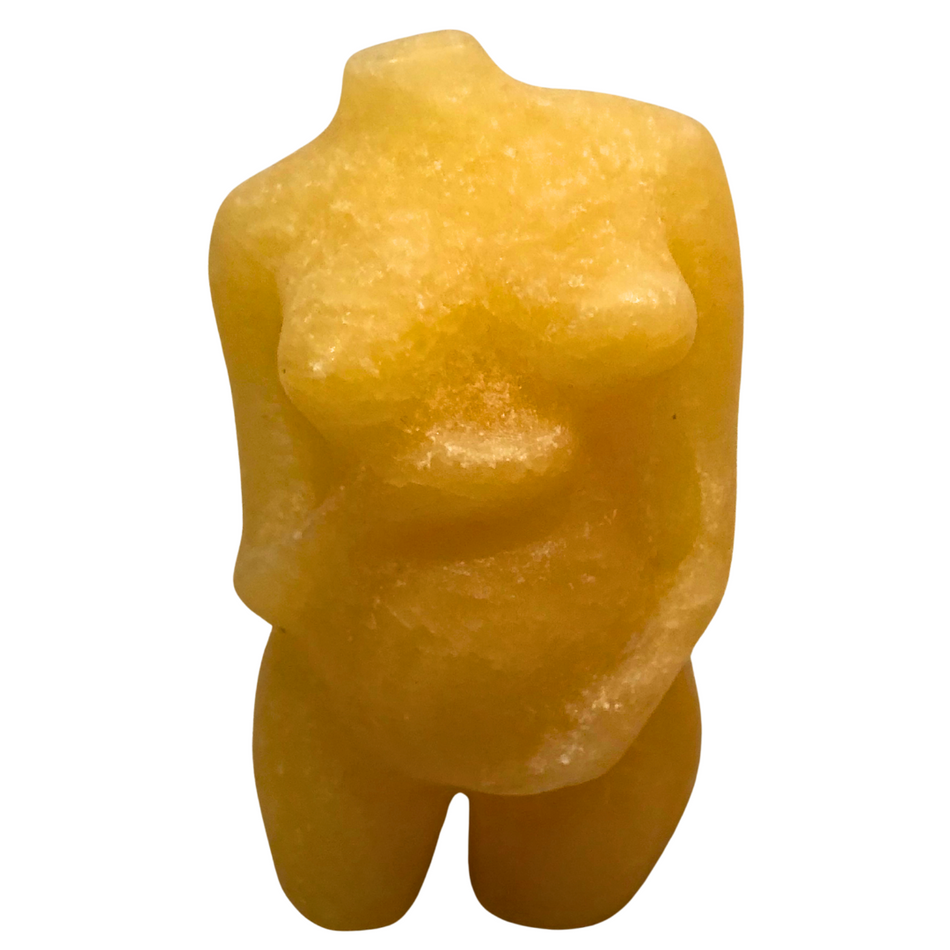 Orange Calcite Natural Crystal Pregnant Lady Body