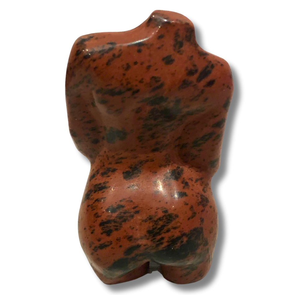 Mahogany Obsidian Female Pregnant Body Carving