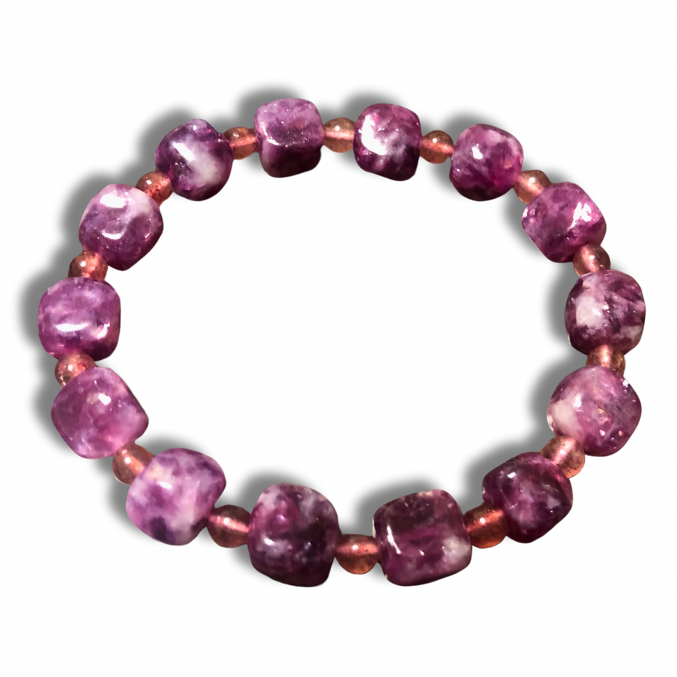 Purple Emerald Quartz Crystal Bracelet