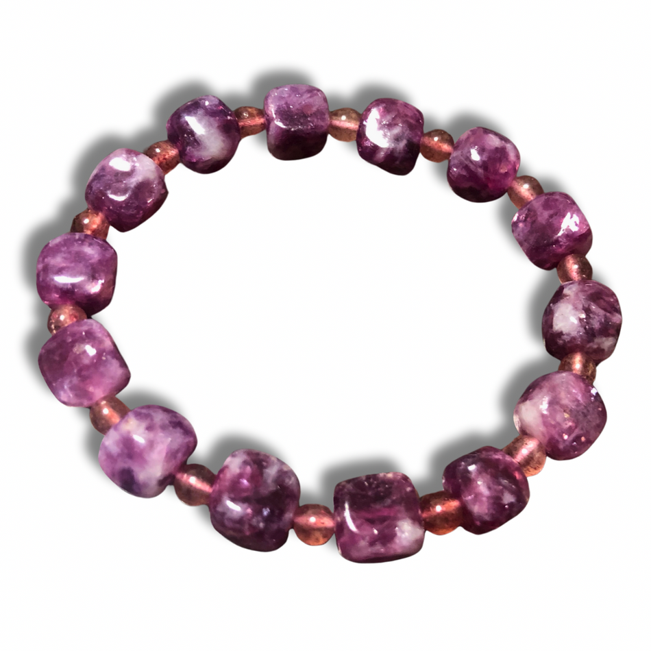 Purple Emerald Quartz Crystal Bracelet