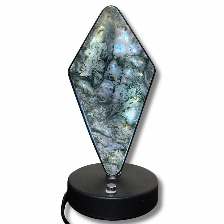 Natural Moss Agate Crystal Diamond Light (3 Shades, Double Sided)