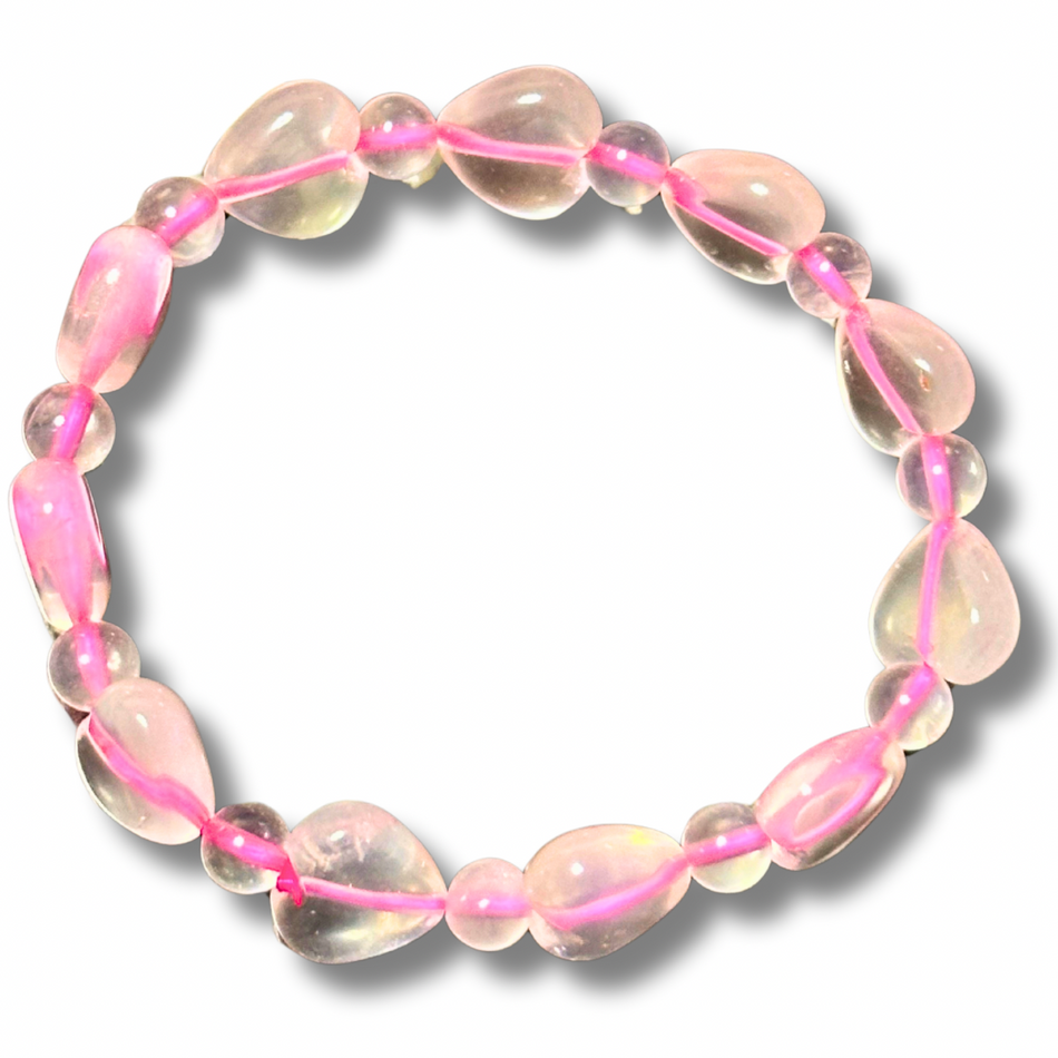 Rose Quartz Hearts Bracelet