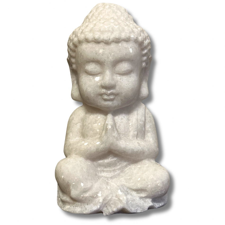 White Jade Buddha Crystal Carving