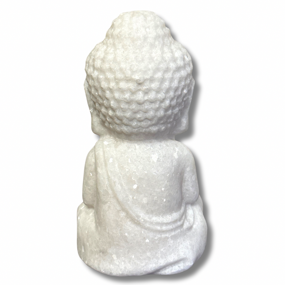 White Jade Buddha Crystal Carving