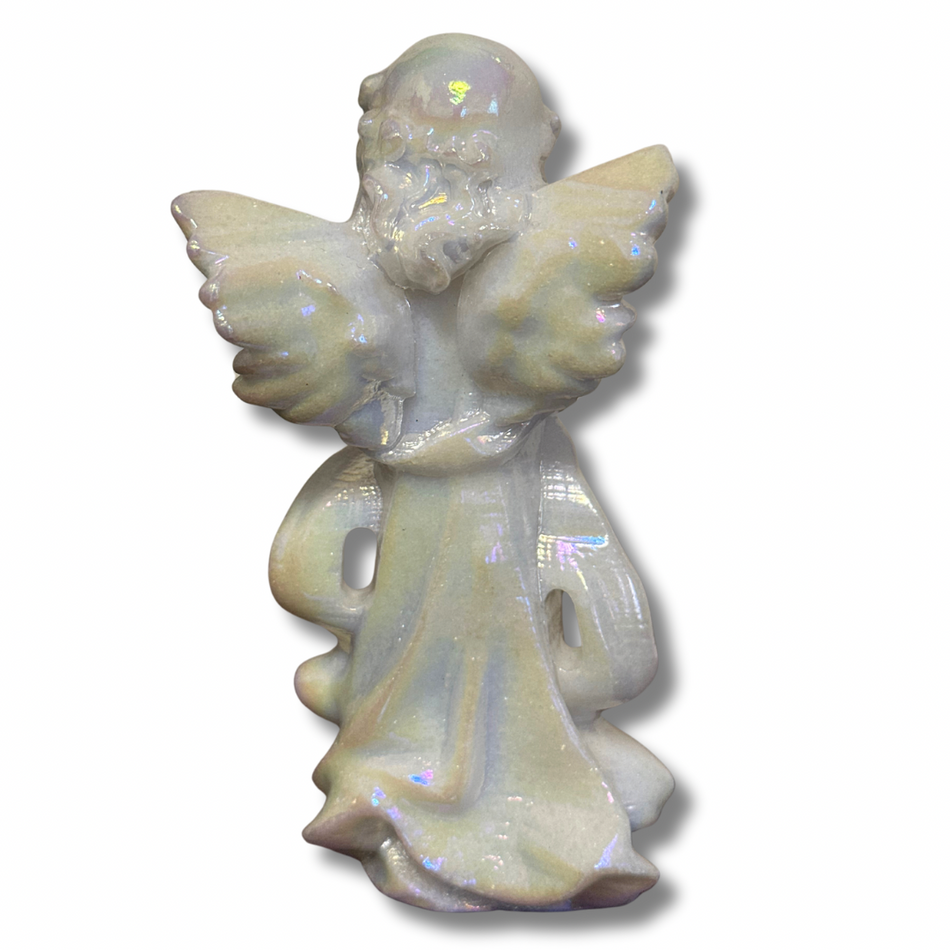 Aura White Jade Crystal Angel Carving