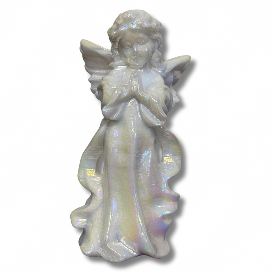 Aura White Jade Crystal Angel Carving