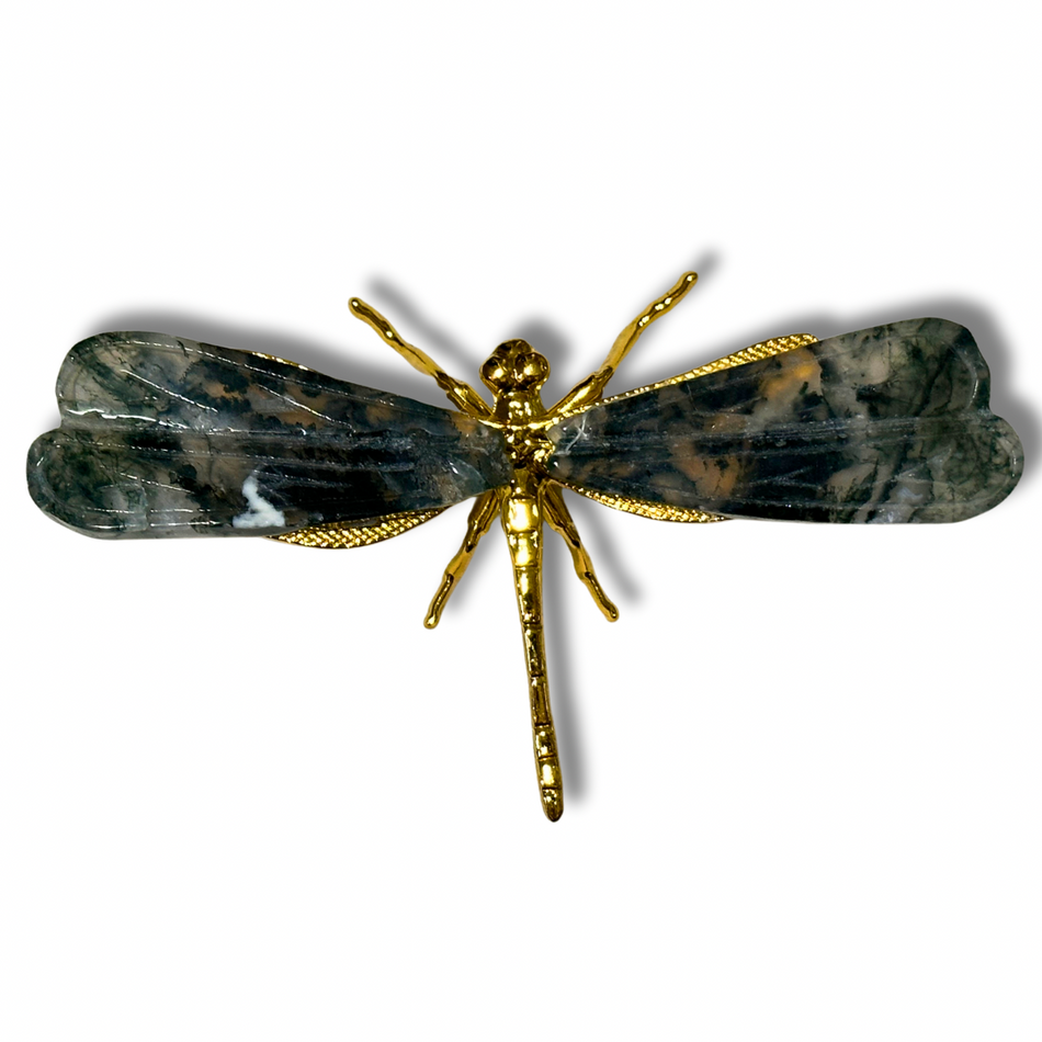 Moss Agate Dragonfly