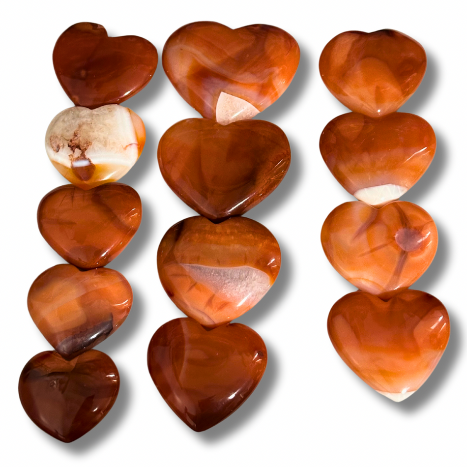 Carnelian Hearts Set