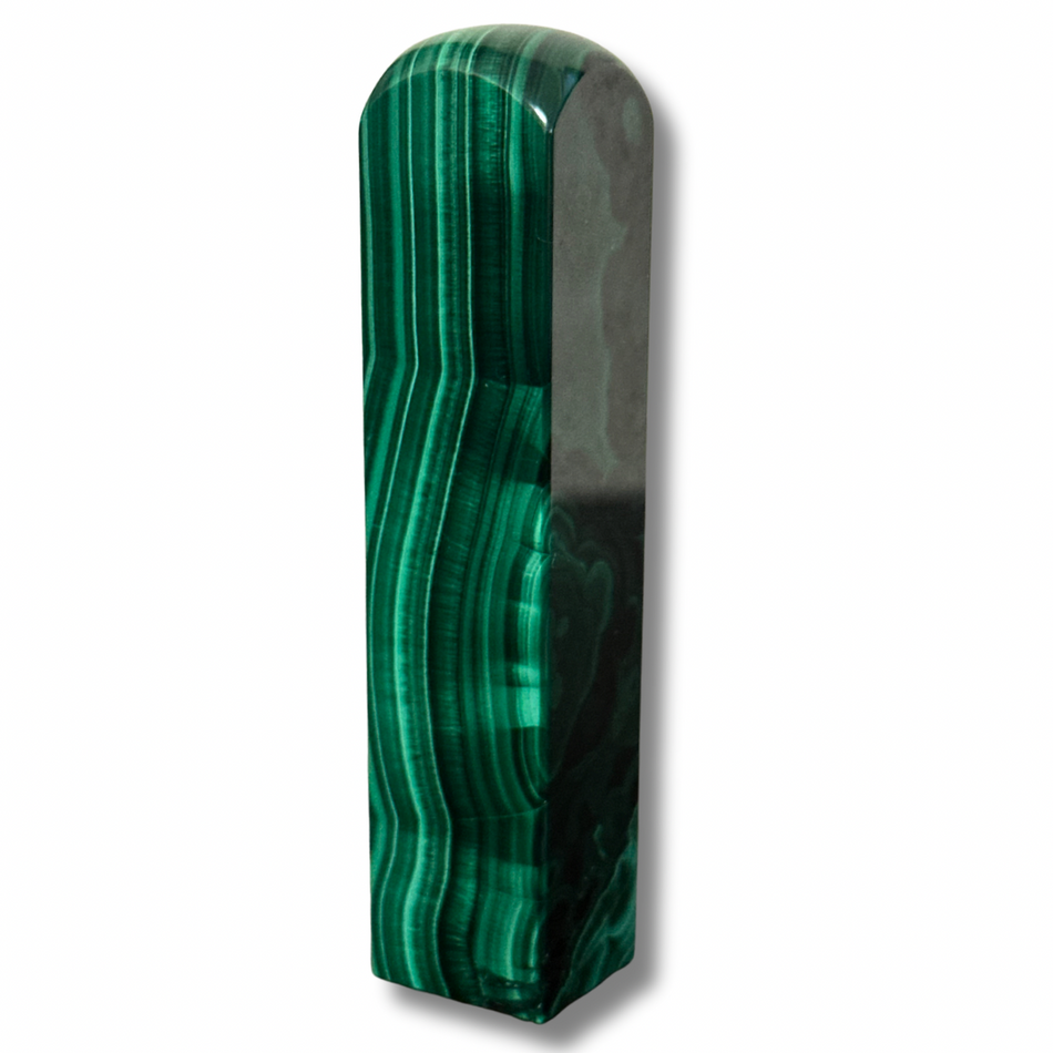 Malachite Crystal Tower with Velvet Flash