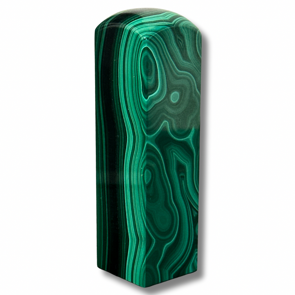 Malachite Crystal Tower with Velvet Flash