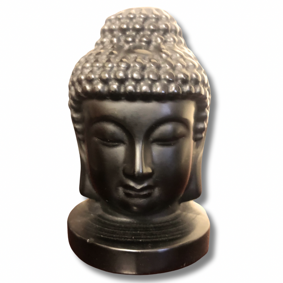 Black Obsidian Crystal Buddha Carving