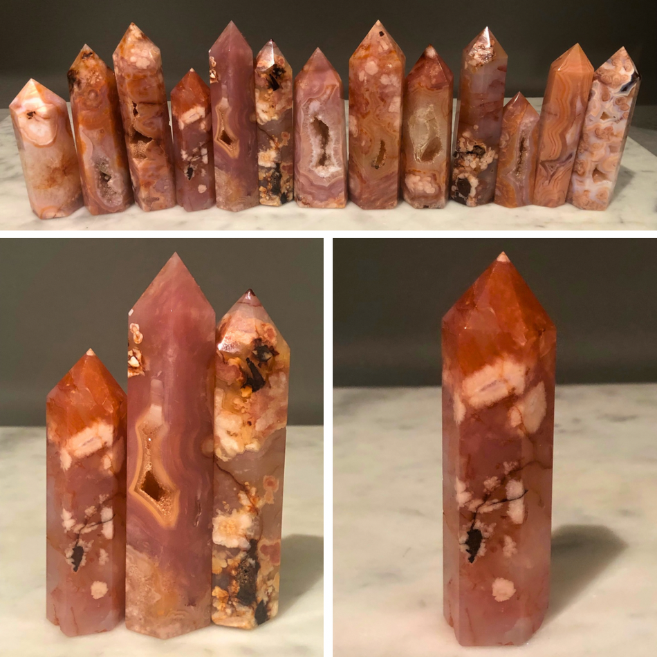 Carnelian Flower Agate Crystal Tower