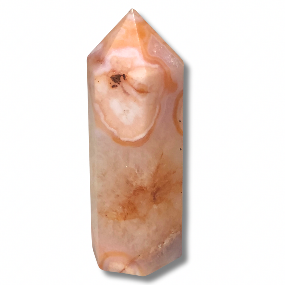 Carnelian Flower Agate Crystal Tower