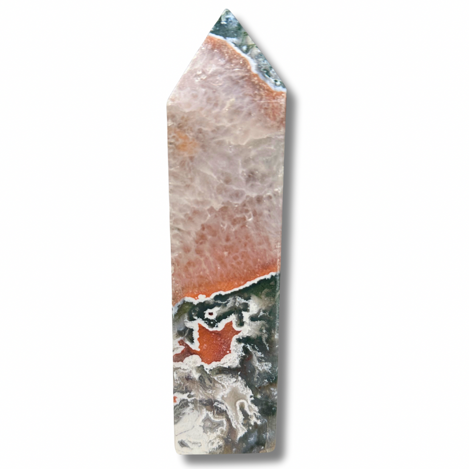 Pink Moss Agate Tower