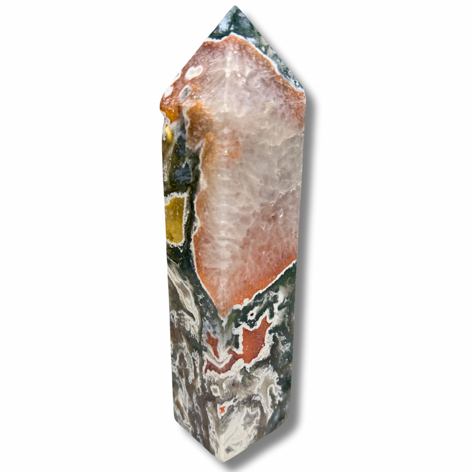 Pink Moss Agate Tower