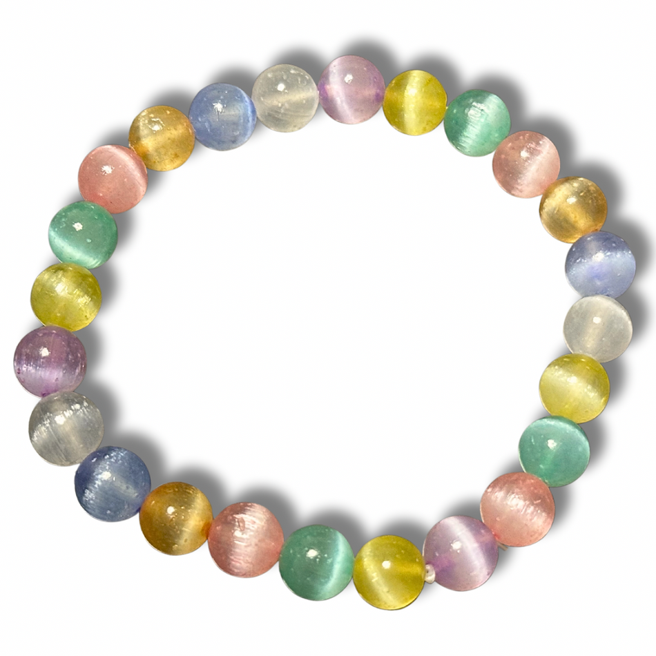 Colourful Selenite Crystal Bracelet