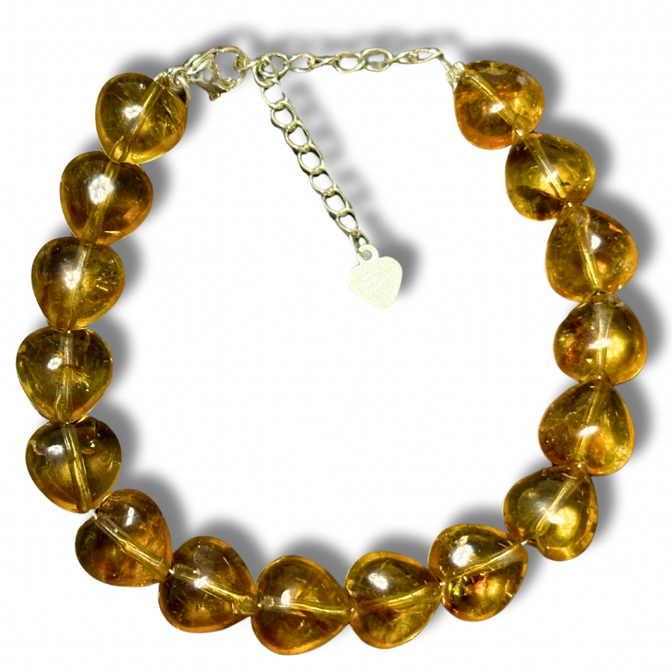 Citrine Crystal Heart Shaped Bracelet