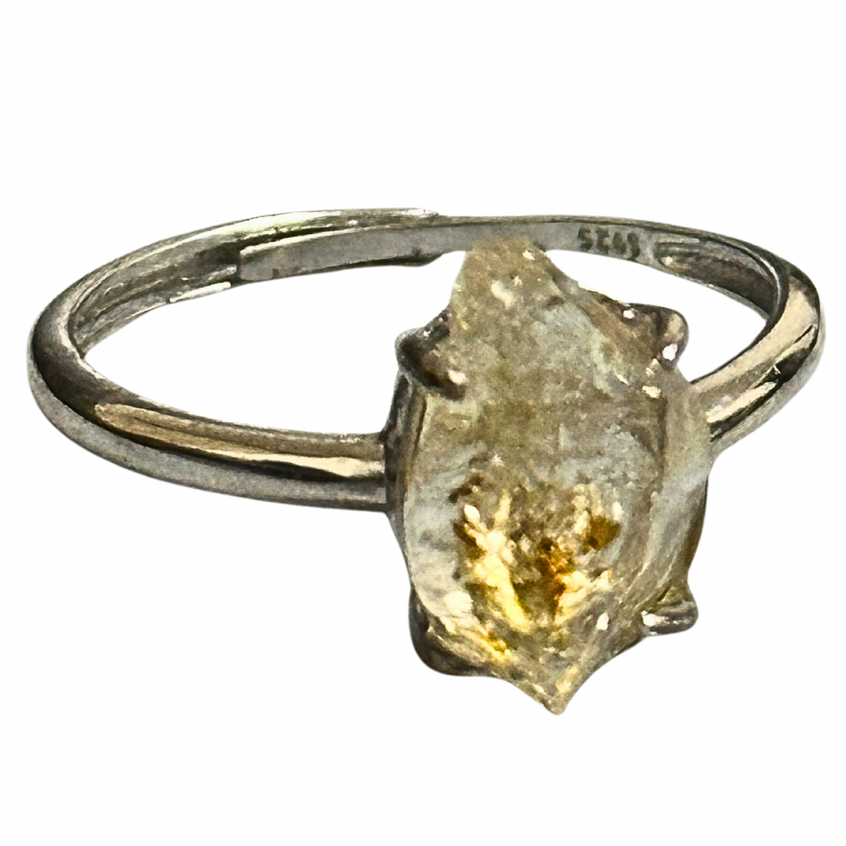 Herkimer Diamond 925 Silver Adjustable Ring