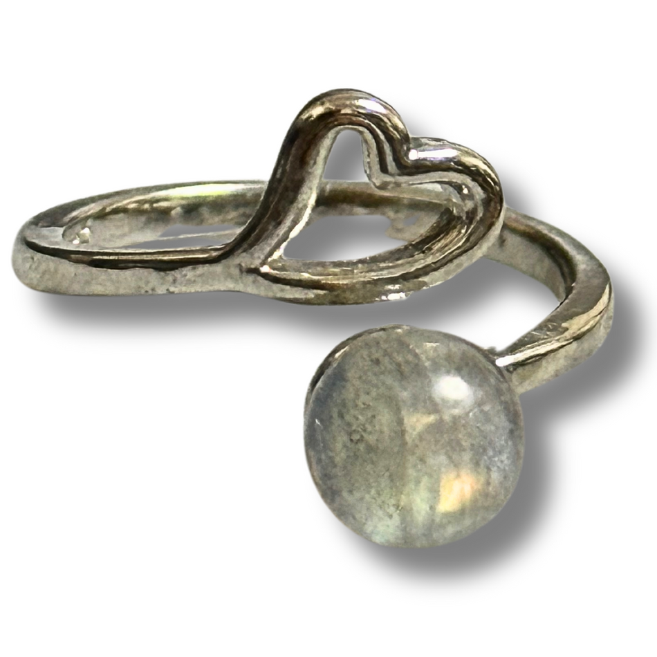 Labradorite 925 Silver Adjustable Ring