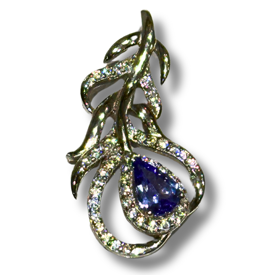 Lavender Blue Tanzanite Crystal Pendant