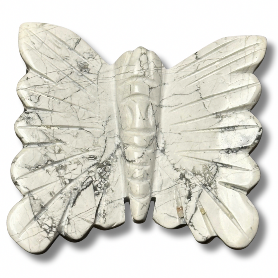 Howlite Butterfly Carving