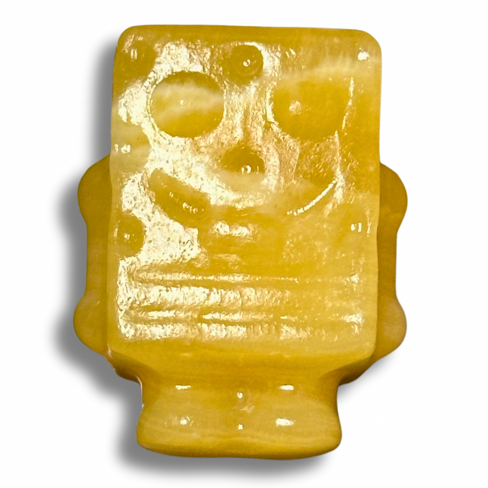 Orange Calcite Sponge Bob Crystal Carving