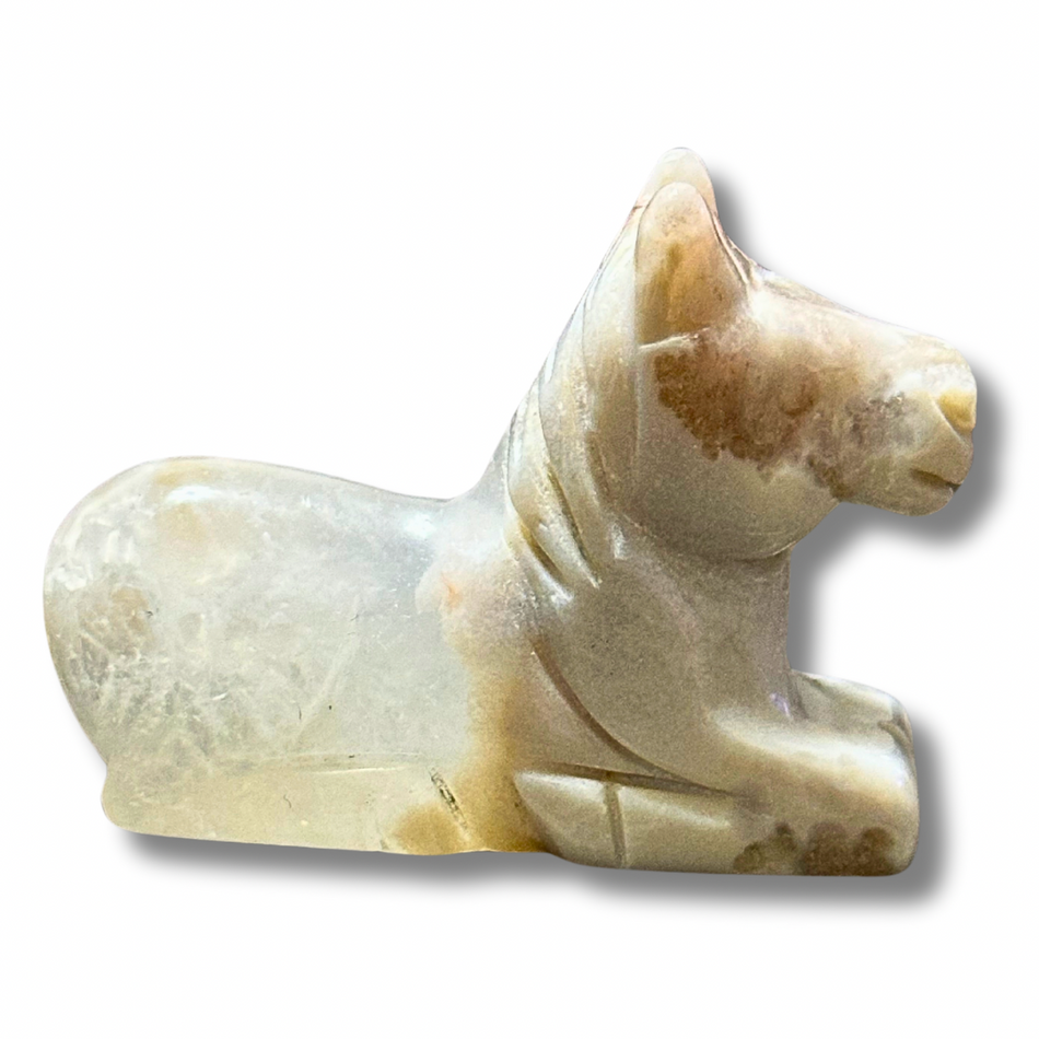 Agate Crystal Cow Carving