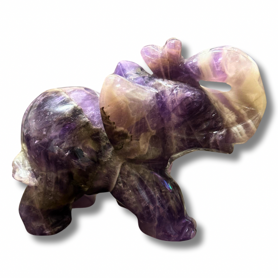 Dream Amethyst Elephant Crystal Carving